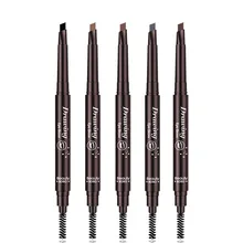 Wodoodporna kredka do brwi dla kobiet dwugłowy kredka do brwi z pędzel do brwi makijaż kosmetyczne przybory kosmetyczne 5 kolorów(China)