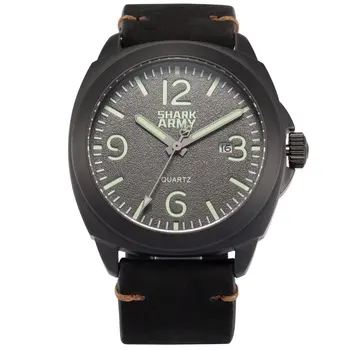 Shark Army Relogio Curren 100m Water Resistant Luminous Paint Black Stainless Steel Leather Strap Military Quartz Watch / SAW184
Shark Army Relogio Curren 100m Water Resistant Luminous Paint Black Stainless Steel Leather Strap Military Quartz Watch / SAW184