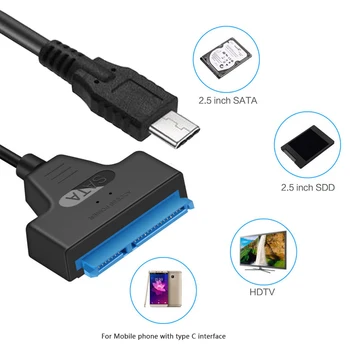 6Gbps Type C to SATA III Hard Driver Adapter Type C Cable Support 2.5 inch External SSD HDD SATA Solid State Drive Adapter
6Gbps Type C to SATA III Hard Driver Adapter Type C Cable Support 2.5 inch External SSD HDD SATA Solid State Drive Adapter