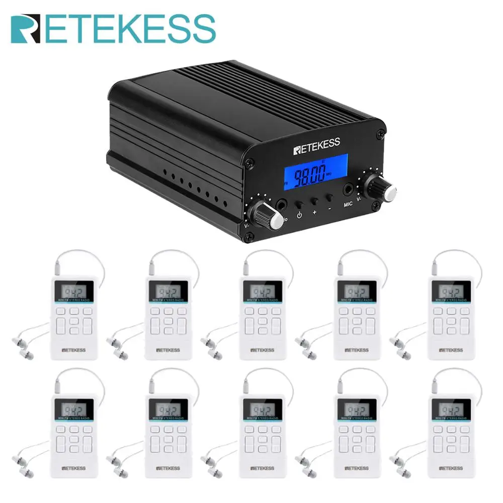 Retekess TR509 Wireless FM Transmitter Broadcast Stereo Radio Station +10pcs TR612 Radio For Drive-in Church Meeting Translation
Retekess TR509 Wireless FM Transmitter Broadcast Stereo Radio Station +10pcs TR612 Radio For Drive-in Church Meeting Translation