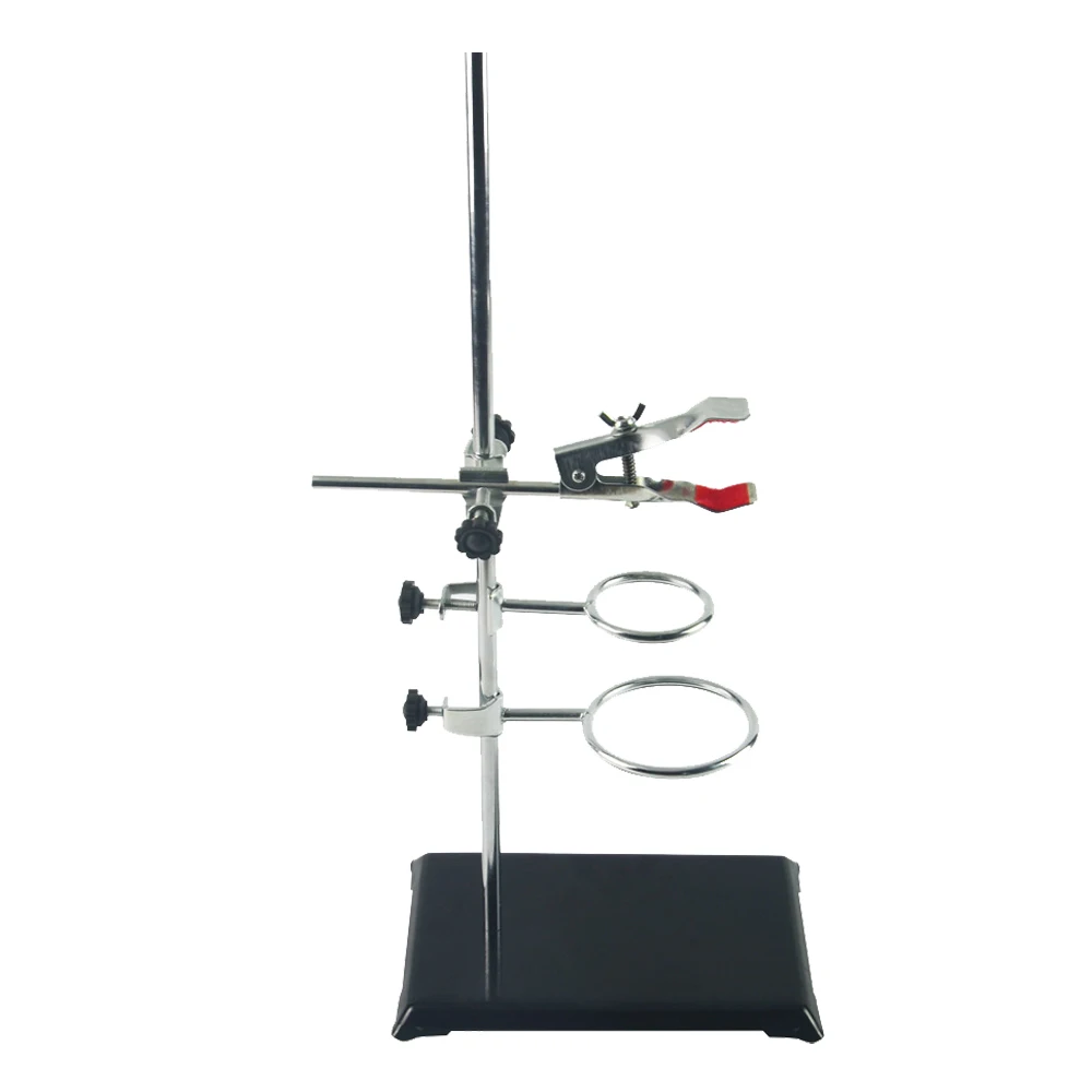 Laboratory Metalware Set, Flask Clamp,Support Stand 20.5x13cm, Rod 50cm Length, Retort Ring 5cm and 7.3cm in Dia
Laboratory Metalware Set, Flask Clamp,Support Stand 20.5x13cm, Rod 50cm Length, Retort Ring 5cm and 7.3cm in Dia