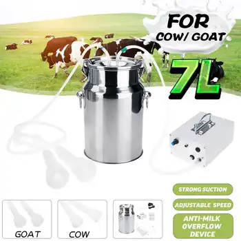 7L Automatic Stop Milking Machine For Cow/Goat/Sheep Electric Milking Suction Machine Stainless Steel Vacuum Pump Farm Milker
7L Automatic Stop Milking Machine For Cow/Goat/Sheep Electric Milking Suction Machine Stainless Steel Vacuum Pump Farm Milker
