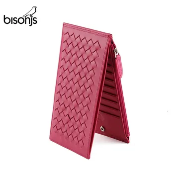 BISONJS Genuine Leather Women Wallets Zipper Design Card Holder Wallet Women Weaving Coin Purse portefeuille femme N9303 
BISONJS Genuine Leather Women Wallets Zipper Design Card Holder Wallet Women Weaving Coin Purse portefeuille femme N9303