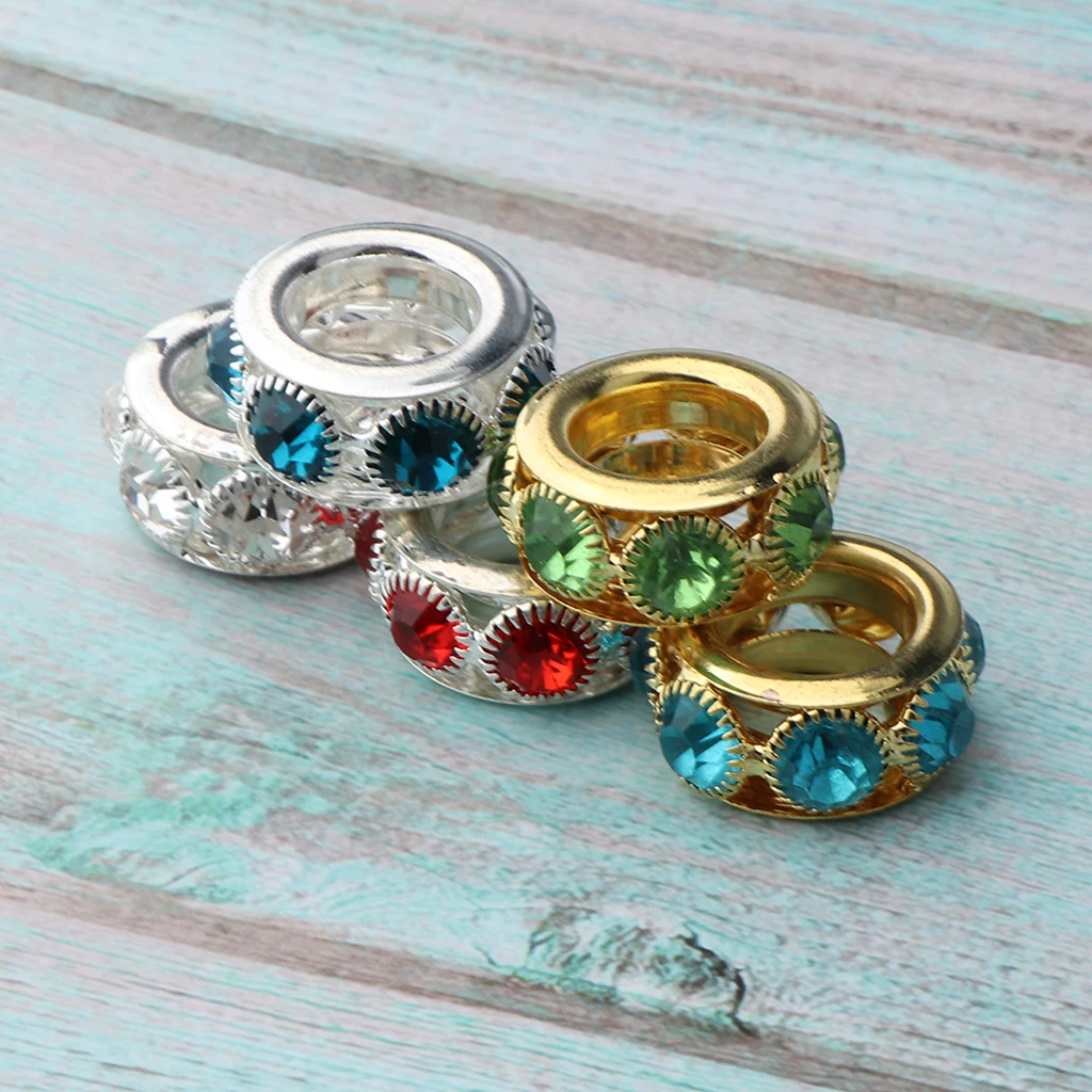 5Pcs/Pack Metal Hair Beads Rhinestone Braiding Jewelry Making DIY Bracelet Pendant 5Pcs/Pack Metal Hair Beads Rhinestone Braiding Jewelry Making DIY Bracelet Pendant