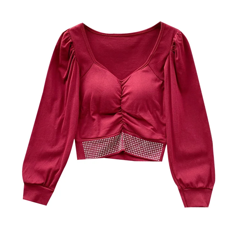 Sexy clothes Long Sleeve high waist t-shirts V Neck paragraph garment Short top Solid hipster streetwear Pullover Female Autumn
Sexy clothes Long Sleeve high waist t-shirts V Neck paragraph garment Short top Solid hipster streetwear Pullover Female Autumn