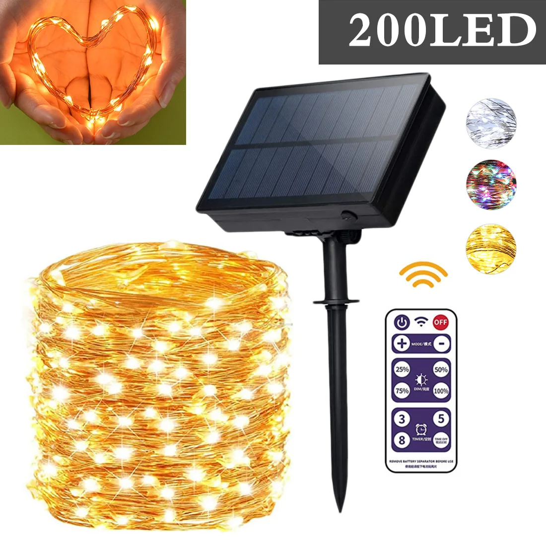 Waterproof Fairy Lights String 100/200/300 Copper Wire LED Solar Light Outdoor Holiday Christmas Party Wedding Solar Lamp Decor 
Waterproof Fairy Lights String 100/200/300 Copper Wire LED Solar Light Outdoor Holiday Christmas Party Wedding Solar Lamp Decor