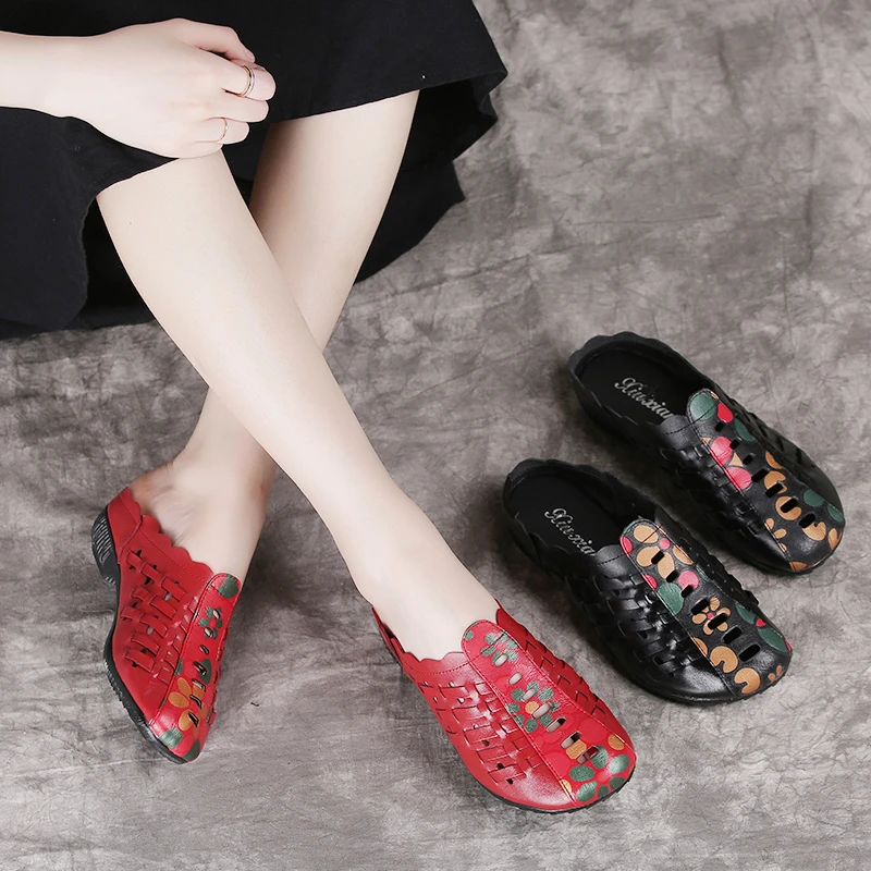 ZIMNAFR 2020 Women Slippers Women Genuine Leather Ethnic-Style Flat Mom Sandals Hollow out Printed Women Casual Sandals Shoes
ZIMNAFR 2020 Women Slippers Women Genuine Leather Ethnic-Style Flat Mom Sandals Hollow out Printed Women Casual Sandals Shoes