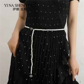 Elegant Ladies Pearl Belly Dance Waist Chain Body Chain Belt Wild Thin Waistband Women Dress Decoration Belts Bohemian Slim Belt
Elegant Ladies Pearl Belly Dance Waist Chain Body Chain Belt Wild Thin Waistband Women Dress Decoration Belts Bohemian Slim Belt