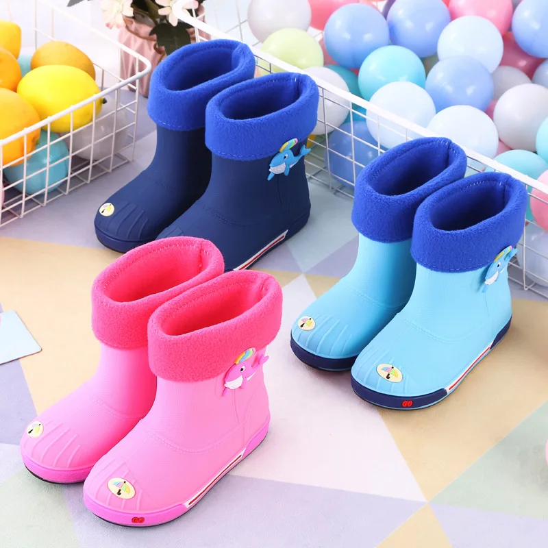 Gold Deer tong yu xie 1-9-Year-Old Kids Anti-slip Waterproof Shoes plus Velvet Rain Boots Children Rubber Shoes Students Rubber 
Gold Deer tong yu xie 1-9-Year-Old Kids Anti-slip Waterproof Shoes plus Velvet Rain Boots Children Rubber Shoes Students Rubber