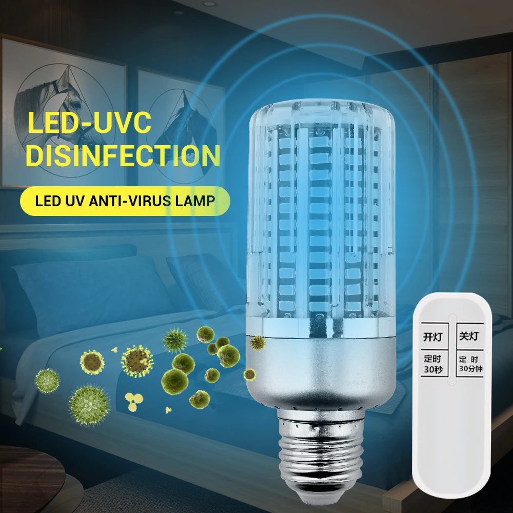 UVC LED Bulb E27 UV LED Lamp 40W Desinfection Light LED Corn Bulb 220V Ultraviolet Light Bactericidal Sterilization Lamp
UVC LED Bulb E27 UV LED Lamp 40W Desinfection Light LED Corn Bulb 220V Ultraviolet Light Bactericidal Sterilization Lamp