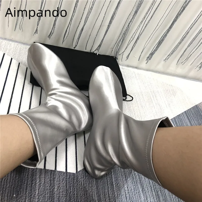 Slim Satin Woman Boots Round Toe Low Square Heel Bottes Solid Color Slip On Party Shoes 2020 Fall Spring New Coming Boots Women
Slim Satin Woman Boots Round Toe Low Square Heel Bottes Solid Color Slip On Party Shoes 2020 Fall Spring New Coming Boots Women