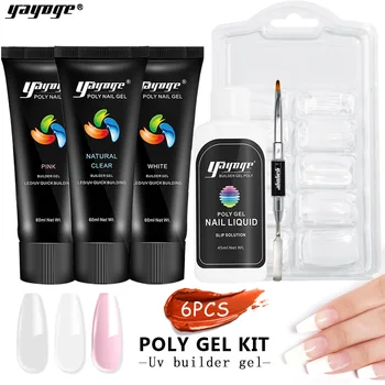 

60ml Yayoge Poly Gel Set Polish Finger Extension Crystal Jelly Nail Gel Quick Building UV LED Hard Gel Nail Art Gel Varnish