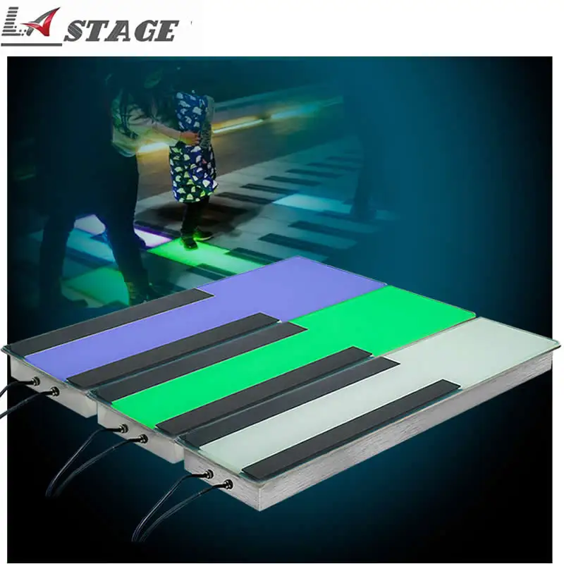 Interactive Sensor Tempered Glass Led Dance Floor Play Music Piano RGB 3in1 LED Light Dance Panels Piano Keyboard
Interactive Sensor Tempered Glass Led Dance Floor Play Music Piano RGB 3in1 LED Light Dance Panels Piano Keyboard