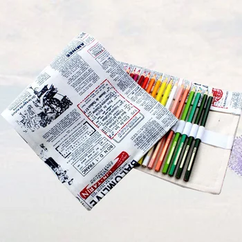 English Nespaper Pattern Canvas Portable Handmade Knitting Rolling Pencil Roll Wrap Holder Pouch Case Storage Organizer With 48
English Nespaper Pattern Canvas Portable Handmade Knitting Rolling Pencil Roll Wrap Holder Pouch Case Storage Organizer With 48