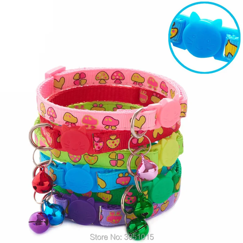 100pcs mushroom printing Dog cat Collar with bell cat face Safety Buckle Quick Releadr Cat Necklace Pet Accessories Adjustable
100pcs mushroom printing Dog cat Collar with bell cat face Safety Buckle Quick Releadr Cat Necklace Pet Accessories Adjustable