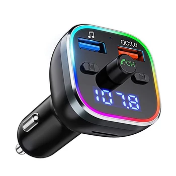 Bluetooth V5. 0 Car FM Transmitter Hands Free Radio Adapter Kit 2USB Charger Car MP3 Player 6 RGB Colorful Lights QC3. 0 Quick C
Bluetooth V5. 0 Car FM Transmitter Hands Free Radio Adapter Kit 2USB Charger Car MP3 Player 6 RGB Colorful Lights QC3. 0 Quick C