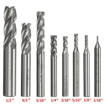 8pcs/set 1/16-1/2 HSS Straight Shank 4 Flute End Mill Cutter CNC Drill Bit Tool
8pcs/set 1/16-1/2 HSS Straight Shank 4 Flute End Mill Cutter CNC Drill Bit Tool