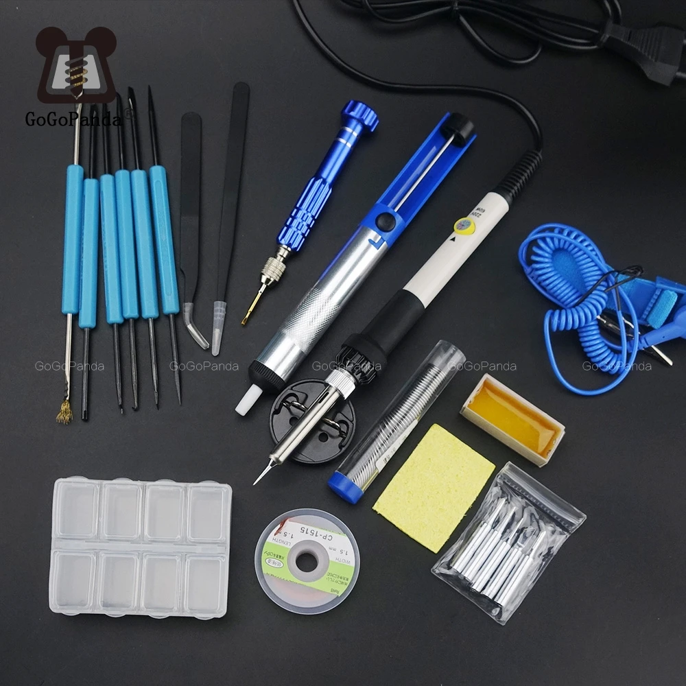 Adjustable Temperature Electric Soldering Iron 220V 60W Welding Solder Rework Station Heat Pencil 5pcs Tips Repair Tool
Adjustable Temperature Electric Soldering Iron 220V 60W Welding Solder Rework Station Heat Pencil 5pcs Tips Repair Tool