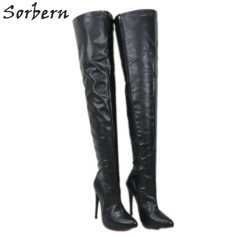 

Sorbern 12cm 14cm 16cm Boot Women Pointed Toe Sharp Heels Over The Knee Boot Unisex Big Size Size 5-15