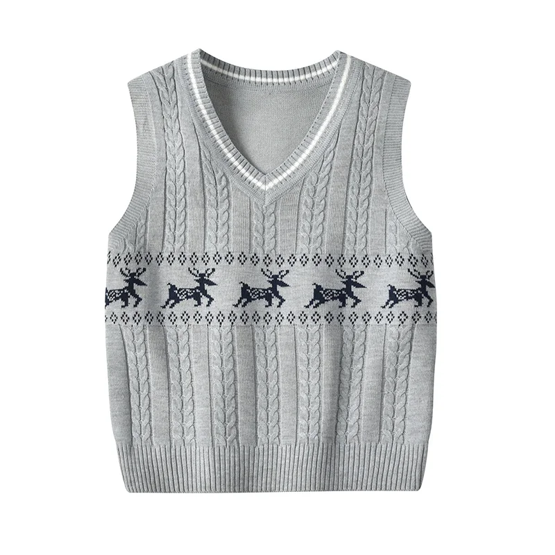 2-8Y Children Kids Boys V-neck Waistcoat Fashion Uniform Kids Boy Vest Deer Print Kids Boys Knitted Vest Coat Christmas Sweater
2-8Y Children Kids Boys V-neck Waistcoat Fashion Uniform Kids Boy Vest Deer Print Kids Boys Knitted Vest Coat Christmas Sweater