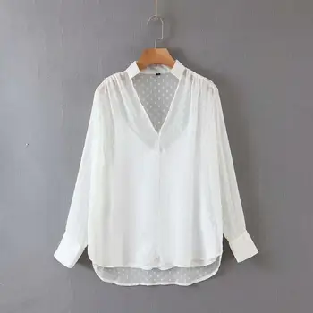 2020 women fashion stand collar dots pattern casual smock blouse shirts women two pieces white blusas chic chemise tops LS6488
2020 women fashion stand collar dots pattern casual smock blouse shirts women two pieces white blusas chic chemise tops LS6488