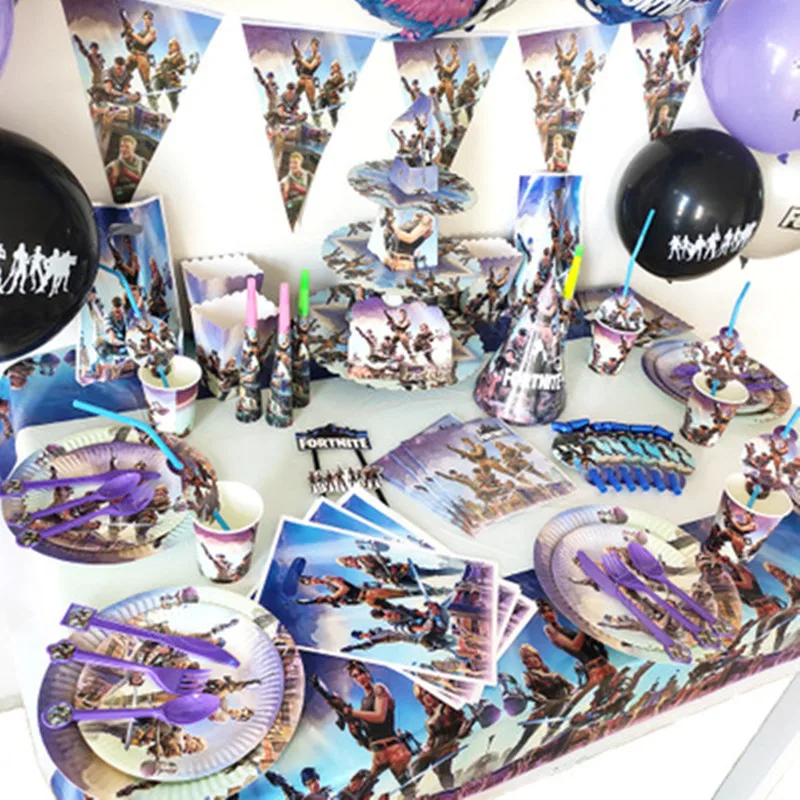 Fortnite game party birthday decoration paper cup tableware set supplies party accessories kids Christmas toy gifts 
Fortnite game party birthday decoration paper cup tableware set supplies party accessories kids Christmas toy gifts