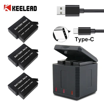 KEELEAD 3-way Battery Charger and 3 Batteries Kit, Charging Storage Box with Replacement Battery for GoPro Hero 7 Black Hero 5 6
KEELEAD 3-way Battery Charger and 3 Batteries Kit, Charging Storage Box with Replacement Battery for GoPro Hero 7 Black Hero 5 6
