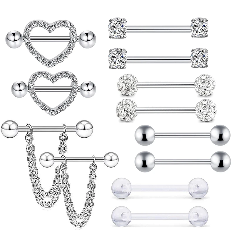 JUNLOWPY 14G Nipple Rings Screw Surgical Steel Nipplering Barbell Tongue Rings Body Piercing Jewelry Wholesale 50pcs mix style 
JUNLOWPY 14G Nipple Rings Screw Surgical Steel Nipplering Barbell Tongue Rings Body Piercing Jewelry Wholesale 50pcs mix style
