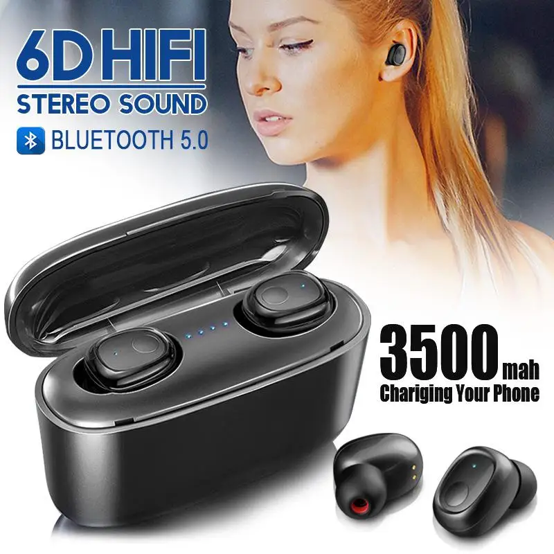 G5S TWS Earphones Wireless Bluetooth Headset with 3500mAh Power Bank 6D Sound Headset IP54 Universal for Cellphone Laptop Tablet
G5S TWS Earphones Wireless Bluetooth Headset with 3500mAh Power Bank 6D Sound Headset IP54 Universal for Cellphone Laptop Tablet