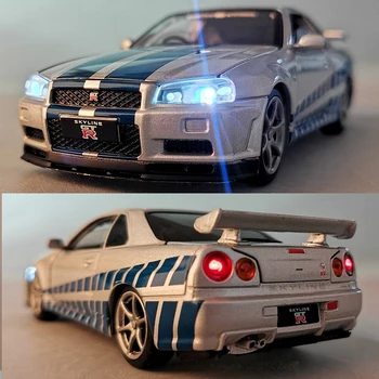 1:32 Nissans Skyline Ares GTR R34 Diecasts & Toy Vehicles Metal Toy Car Model High Simulation Pull Back Collection Kids Gifts
1:32 Nissans Skyline Ares GTR R34 Diecasts & Toy Vehicles Metal Toy Car Model High Simulation Pull Back Collection Kids Gifts