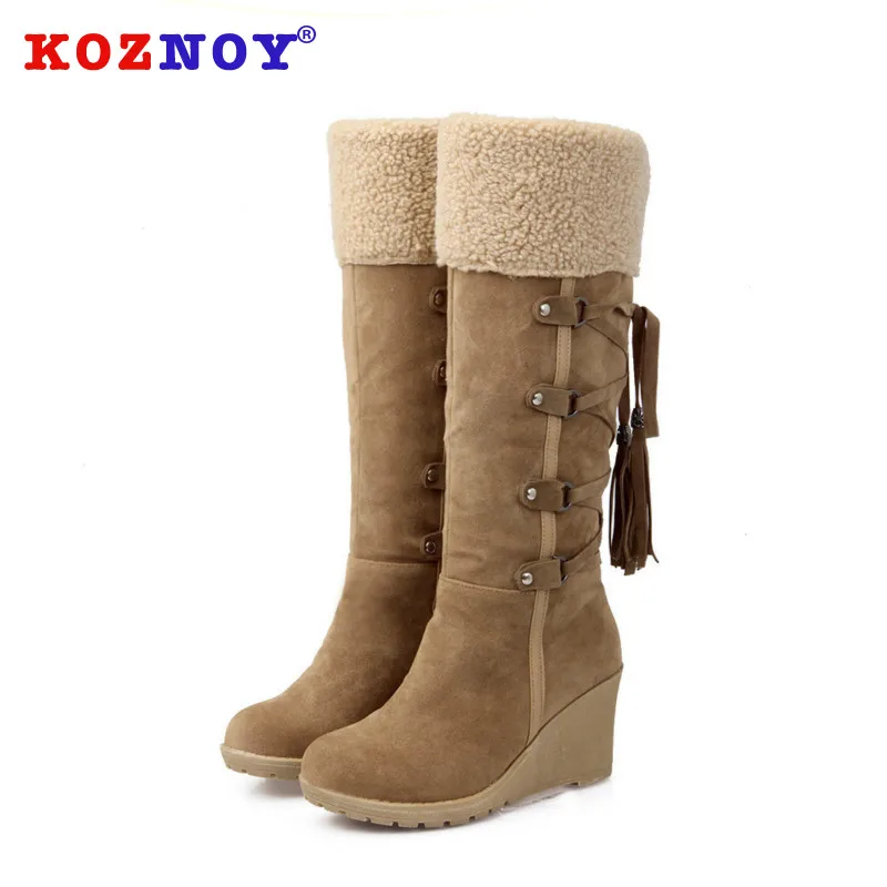 Koznoy Women Boots Autumn Winter Slopes High Cylinders Dropshipping Fashion Slip on Wedges Solid Fringe Plush Women Boots
Koznoy Women Boots Autumn Winter Slopes High Cylinders Dropshipping Fashion Slip on Wedges Solid Fringe Plush Women Boots