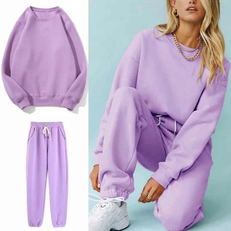 Autumn /Winter Two Piece Outfits for Women O-Neck Sweater Jacket Brushed and Thick + Solid Color Loose Drawstring Sweatpants
Autumn /Winter Two Piece Outfits for Women O-Neck Sweater Jacket Brushed and Thick + Solid Color Loose Drawstring Sweatpants