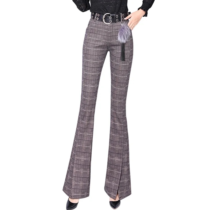 Plaid Elegant Office Lady Elastic Waist Flare Hem Pants Casual Solid Minimalist Pants 2019 Spring Women Pants Trousers 910B
Plaid Elegant Office Lady Elastic Waist Flare Hem Pants Casual Solid Minimalist Pants 2019 Spring Women Pants Trousers 910B