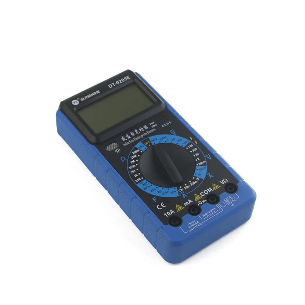 4-digit LCD digital highprecision multimeter SUNSHINE 9205E induction pen mobile phone current voltage resistance detection tool
4-digit LCD digital highprecision multimeter SUNSHINE 9205E induction pen mobile phone current voltage resistance detection tool
