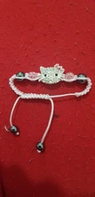 Neovivi-pulsera para niños con abalorios de gato, diamantes de imitación, perla redonda de cristal, multicolor, cadena trenzada, joyería DIY para niños