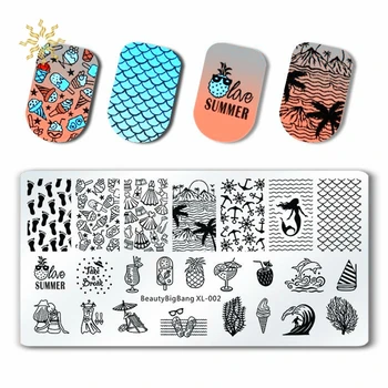 BeautyBigBang 1Pcs Stamping Plate Mermaid Beach Ice-cream Wave Nail Art Cat Dog Image Plate Nail Template Nail Stencil 
BeautyBigBang 1Pcs Stamping Plate Mermaid Beach Ice-cream Wave Nail Art Cat Dog Image Plate Nail Template Nail Stencil