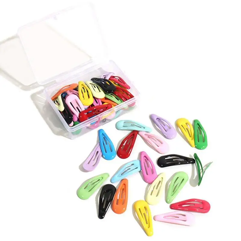 

50Pcs/Set Kids Hair Clips Solid Color Mini Decor Fashion Snap Barrette Clip Hairpin Hair Accessories Party Dress Up