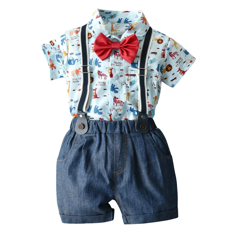 2pcs/Set Children's Clothing Summer Middle And Small Children Gentleman Boy Suit Suspenders Zoo Print Cotton Children's Suit
2pcs/Set Children's Clothing Summer Middle And Small Children Gentleman Boy Suit Suspenders Zoo Print Cotton Children's Suit