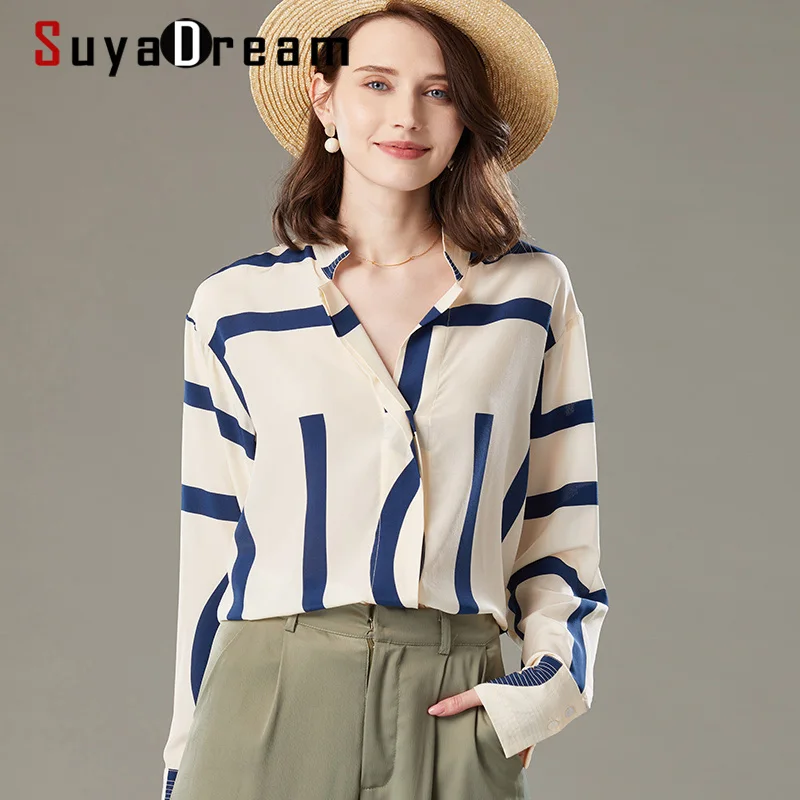 SuyaDream Women 100%Silk Crepe Long Sleevesp French Style Printed Loose Blouse Shirt 2021 Spring Office Chic Shirt
SuyaDream Women 100%Silk Crepe Long Sleevesp French Style Printed Loose Blouse Shirt 2021 Spring Office Chic Shirt