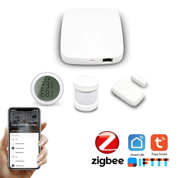 Tuya Zigbee Hub Smart Home PIR Sensor Door Sensor Temperature and Humidity Sensor Home Automation Scene Security Alarm System
Tuya Zigbee Hub Smart Home PIR Sensor Door Sensor Temperature and Humidity Sensor Home Automation Scene Security Alarm System