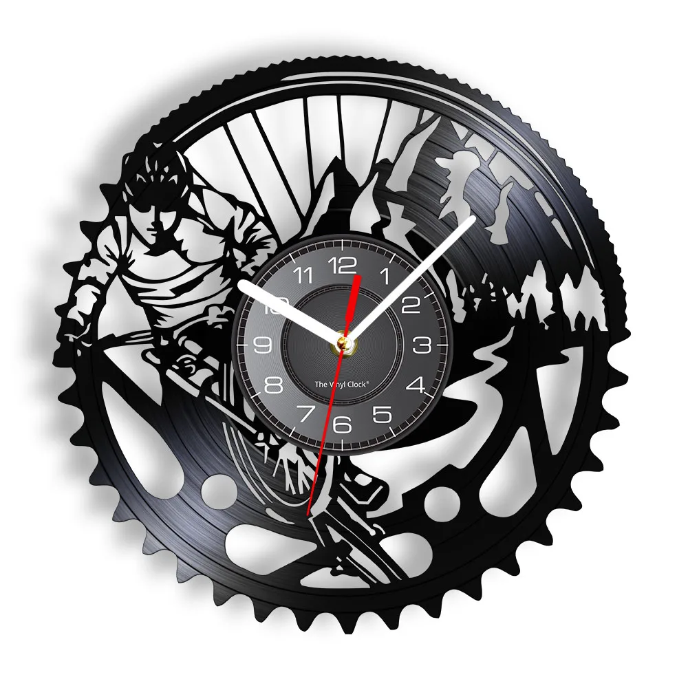 

Горный велосипед, современные виниловые настенные часы для езды на велосипеде, велосипедные часы Longplay с записью, для активного отдыха, Современные художественные работы