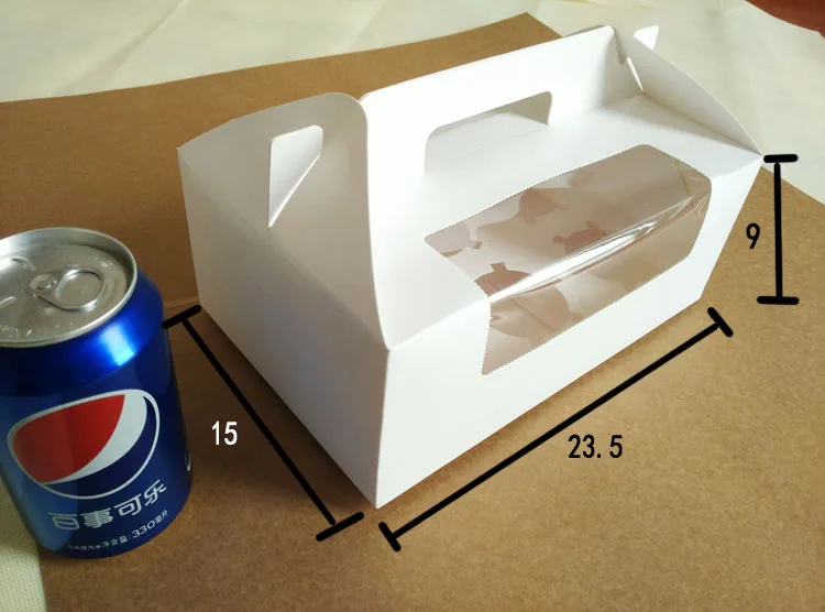 30pcs 23.5*15*9cm 6 grid White cardboard Paper Muffin window Box with Handle For Candy\Cake\Dessert \party Packing boxes
30pcs 23.5*15*9cm 6 grid White cardboard Paper Muffin window Box with Handle For Candy\Cake\Dessert \party Packing boxes