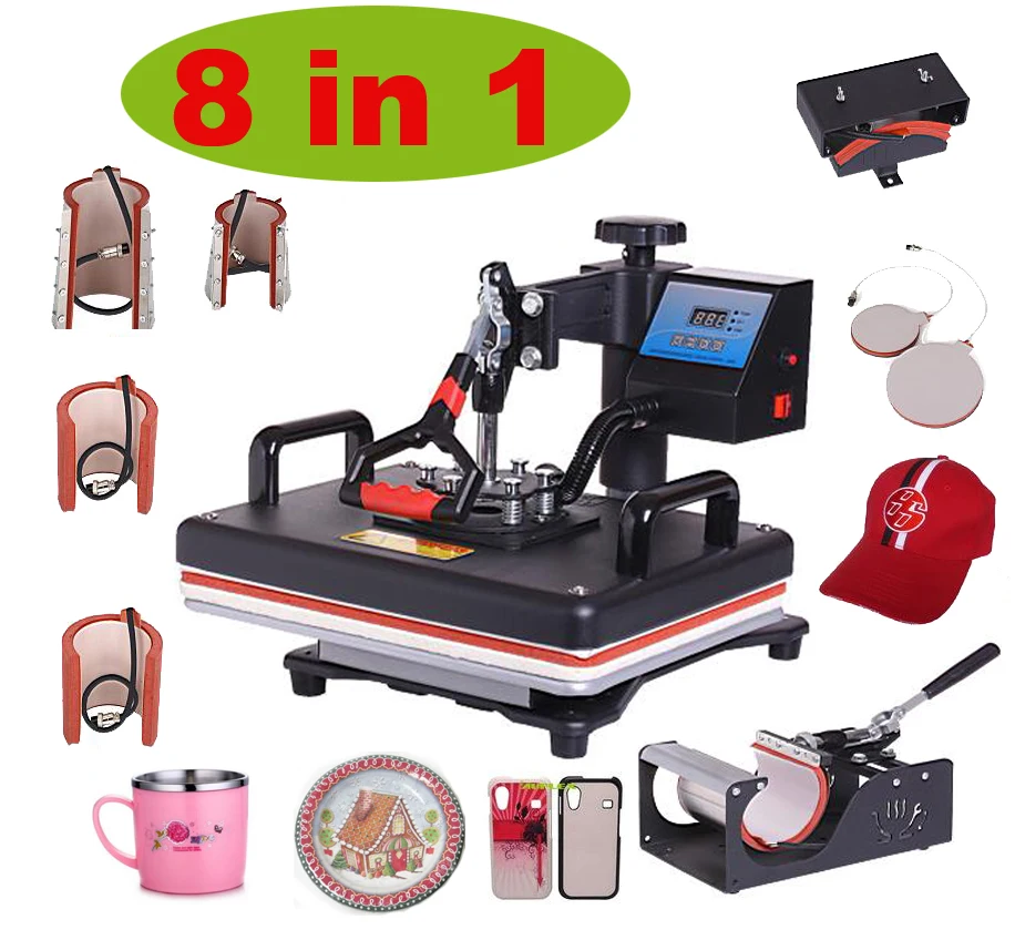 Cheap 30*38CM 8 in 1 Combo Heat press Machine Sublimation Printer 2D Heat Transfer Machine for Cap Mug Plate Tshirts CE Approved
Cheap 30*38CM 8 in 1 Combo Heat press Machine Sublimation Printer 2D Heat Transfer Machine for Cap Mug Plate Tshirts CE Approved