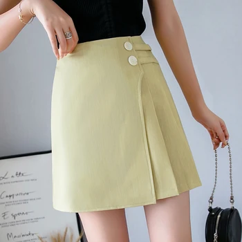 Ailegogo New Women Asymmetrical Mini Pleated Skirt Spring Summer Single Breasted Ins Solid Color High Waist Ladies Short Skirt
Ailegogo New Women Asymmetrical Mini Pleated Skirt Spring Summer Single Breasted Ins Solid Color High Waist Ladies Short Skirt