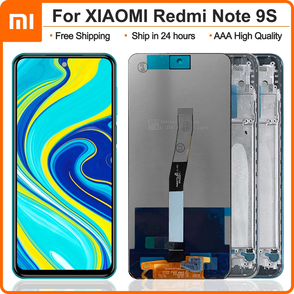 Оригинальный ЖК-дисплей Note 9S 6 67 дюйма для Xiaomi Redmi сенсорный экран с рамкой