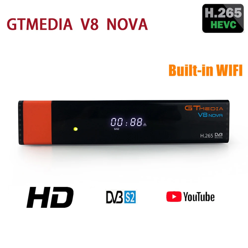 GTMedia V8 Nova DVB-S2 HD Digital Satellite Receiver For H.265 Decoder built-in WIFI Freesat TV Receptor Support Europe Cline
GTMedia V8 Nova DVB-S2 HD Digital Satellite Receiver For H.265 Decoder built-in WIFI Freesat TV Receptor Support Europe Cline