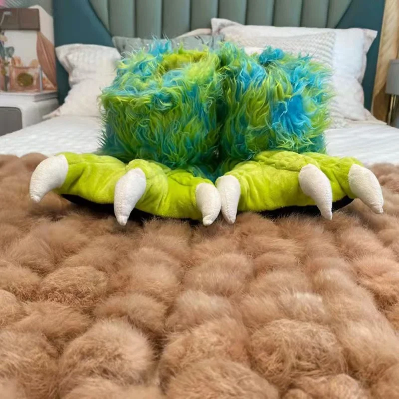 Winter Plush Colorful Rabbit Fur Paw Slippers Men Warm Funny Indoor Tiger Claw Cotton Shoes Women Leopard Print Cotton Slippers
Winter Plush Colorful Rabbit Fur Paw Slippers Men Warm Funny Indoor Tiger Claw Cotton Shoes Women Leopard Print Cotton Slippers