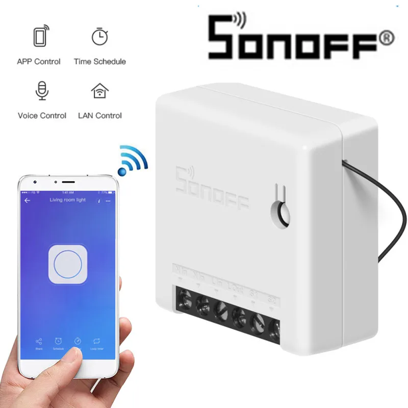 Sonoff MINI DIY APP Smart Remote Control Timer Schedule Voice Power-on Status DIY Mode Two Way Wifi Smart Switch Smart Home
Sonoff MINI DIY APP Smart Remote Control Timer Schedule Voice Power-on Status DIY Mode Two Way Wifi Smart Switch Smart Home