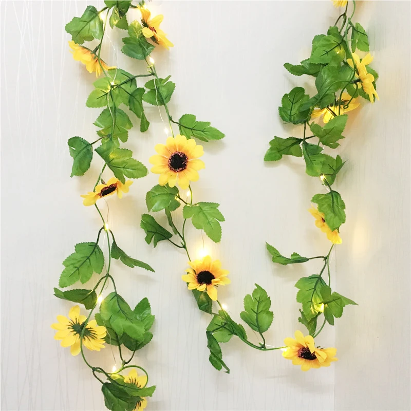 2.5M Sun Flower Fairy Led String Light Artificial Plants Vine Garland Copper LED Flexible String Light For Wedding DIY Hanging
2.5M Sun Flower Fairy Led String Light Artificial Plants Vine Garland Copper LED Flexible String Light For Wedding DIY Hanging