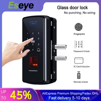Eseye Smart Fingerprint Glass Door Lock RFID And Digital Password Remote control Electric Lock For Office Electronic Door Lock
Eseye Smart Fingerprint Glass Door Lock RFID And Digital Password Remote control Electric Lock For Office Electronic Door Lock